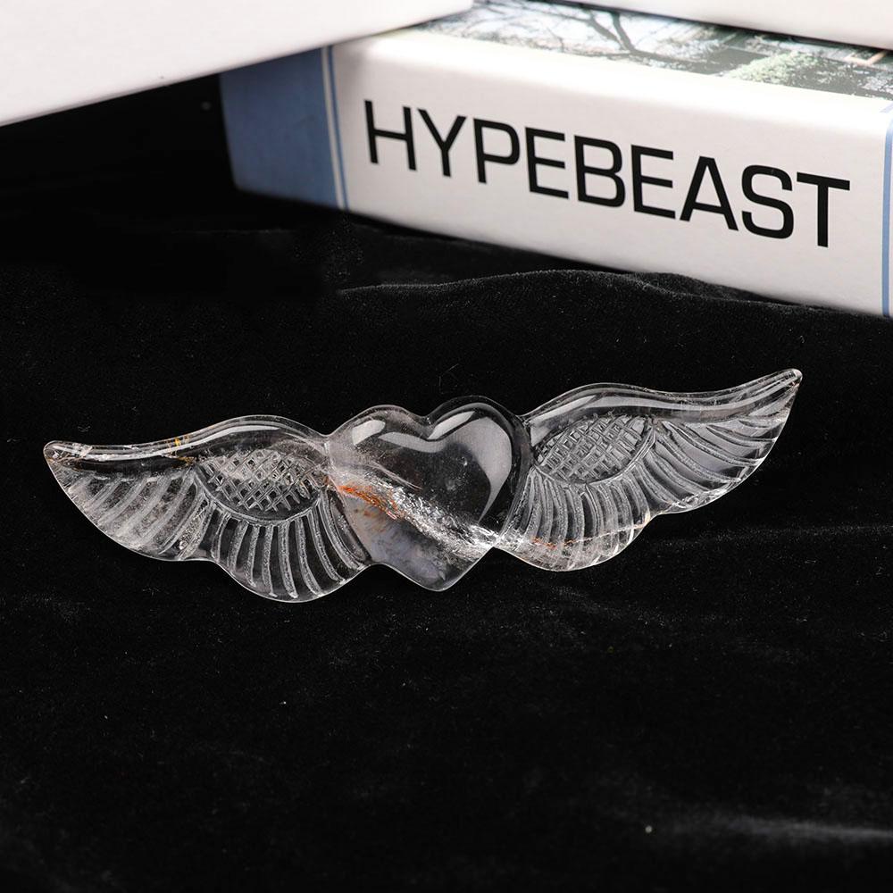 Clear Quartz Carved Heart with Wings Wholesale Crystals