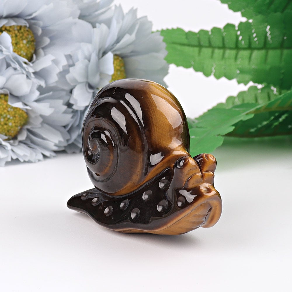 2.5" Tiger's Eye Snail Crystal Carvings Wholesale Crystals