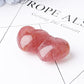 2.3" Strawberry Double Heart Crystal Carvings Wholesale Crystals
