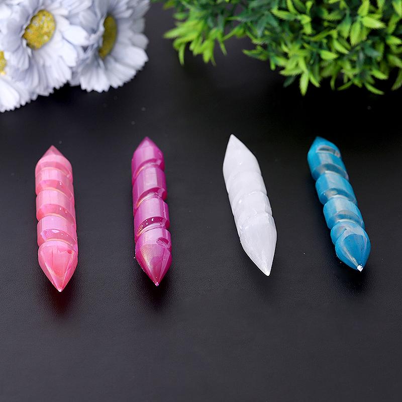 6" Spiral Selenite Double Terminated Wand Wholesale Crystals