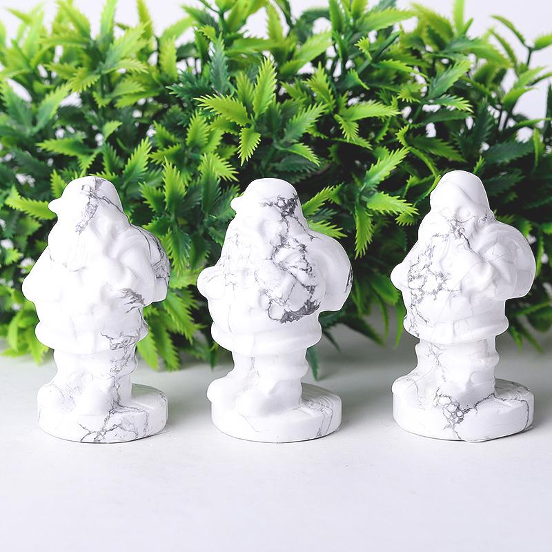 2" Howlite Santa Claus Crystal Carvings for Christmas Wholesale Crystals