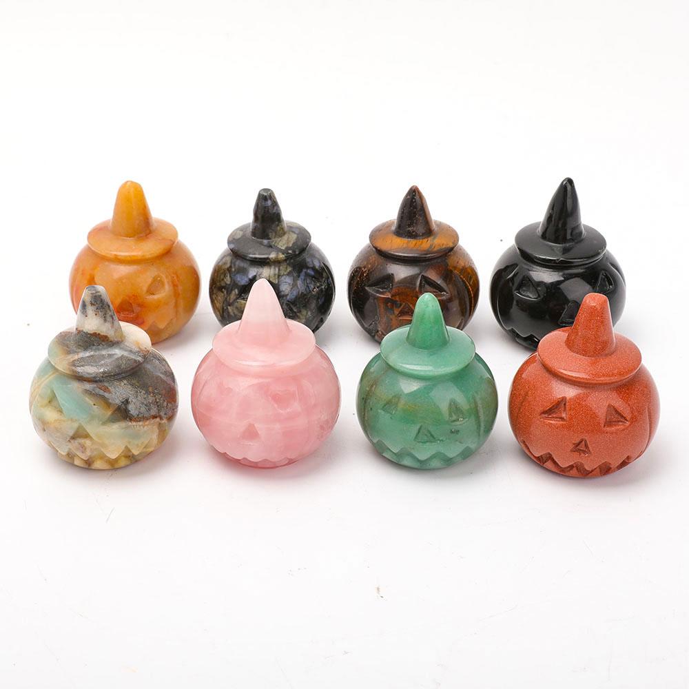 Hand Carved Pumpkin for Halloween Decor Wholesale Crystals