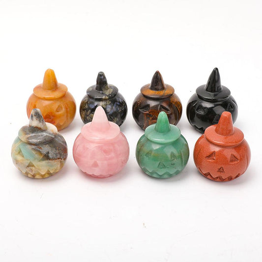 Hand Carved Pumpkin for Halloween Decor Wholesale Crystals