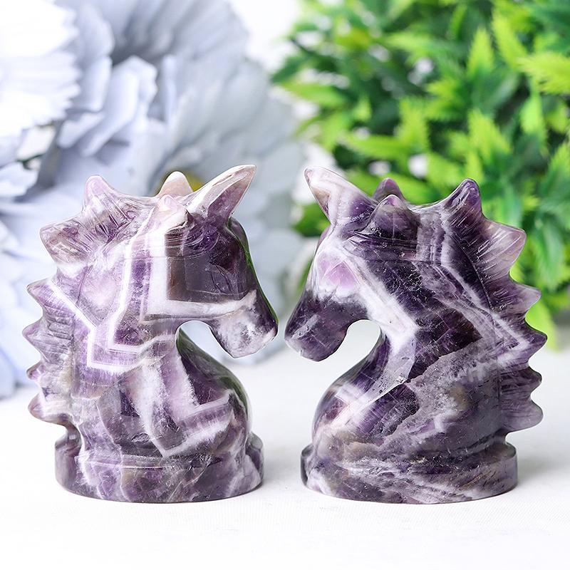 2.3" Dream Amethyst Unicorn Crystal Carvings Wholesale Crystals