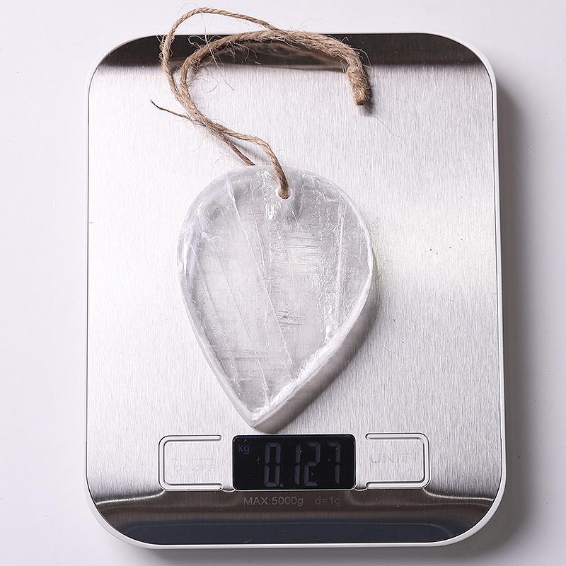 3.3" Clear Selenite Drop Shape with Hanging Rope Wholesale Crystals