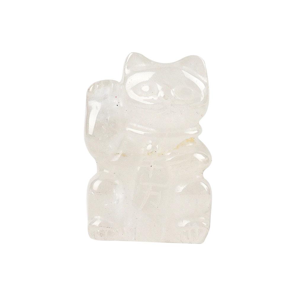 2" Clear Quartz Crystal Carving Lucky Cat Wholesale Crystals