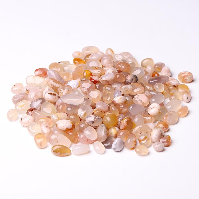 0.1kg 5-10mm High Quality Round Shape Flower Agate Chips Wholesale Crystals