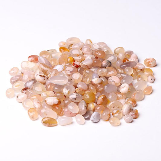 0.1kg 5-10mm High Quality Round Shape Flower Agate Chips Wholesale Crystals