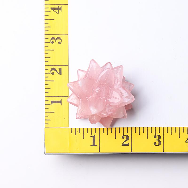 2" Rose Quartz Flower Crystal Carvings Wholesale Crystals