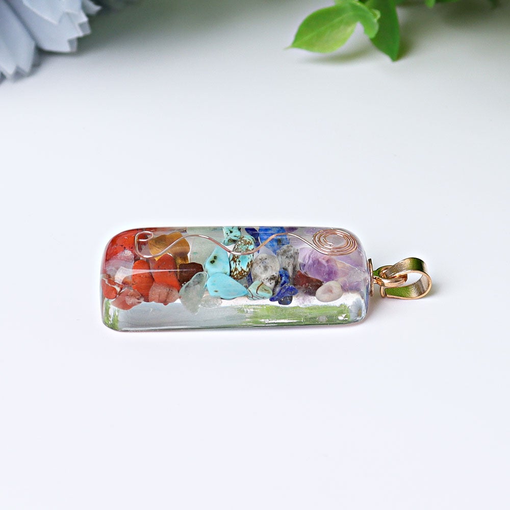 1.8" Chakra Resin Crystal Pendant Wholesale Crystals