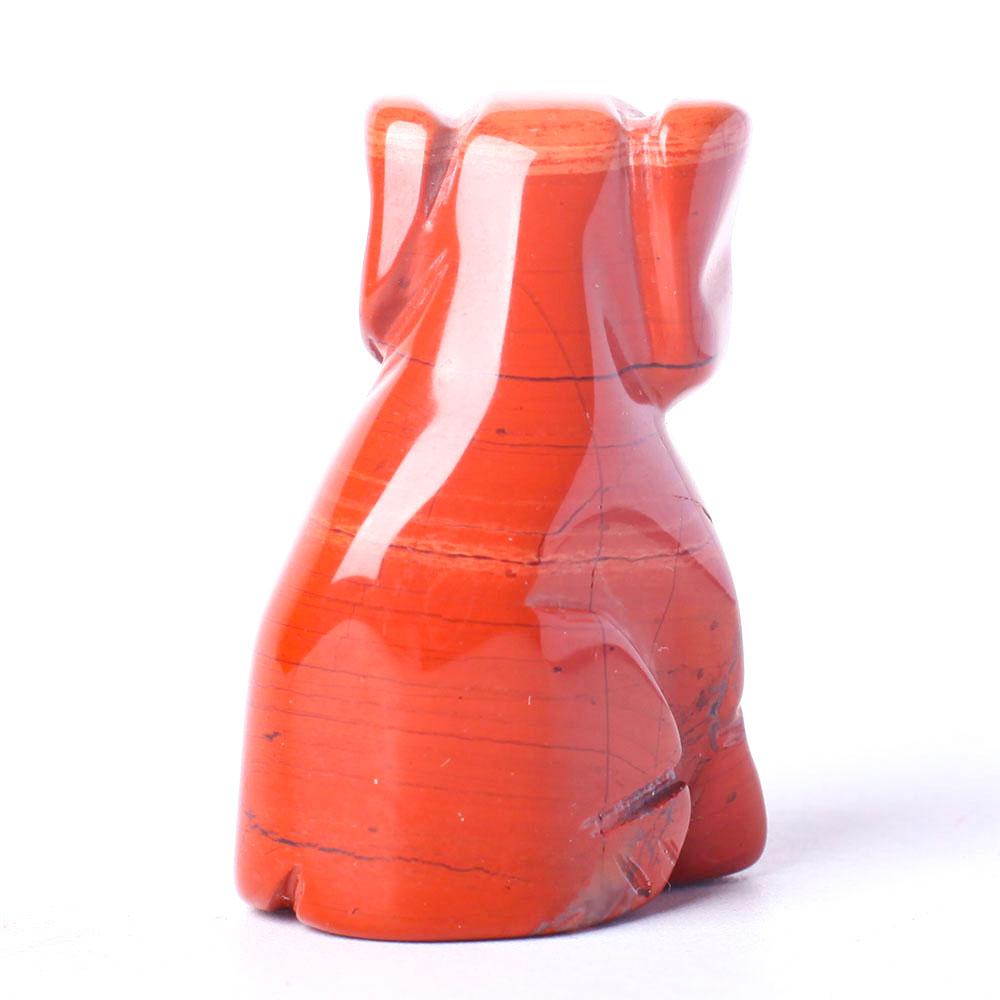 1.5" Red Jasper Dog Figurine Crystal Carvings Wholesale Crystals