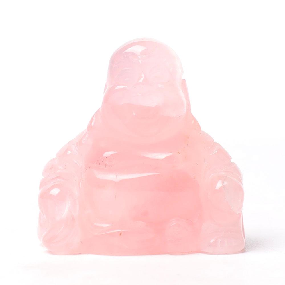 1.5" Rose Quartz Buddha Crystal Carvings Wholesale Crystals
