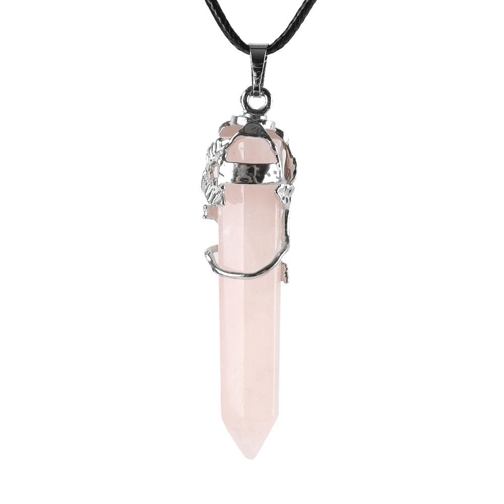 Natural Healing Flower Wrapped Crystal Point Pendant Wholesale Crystals