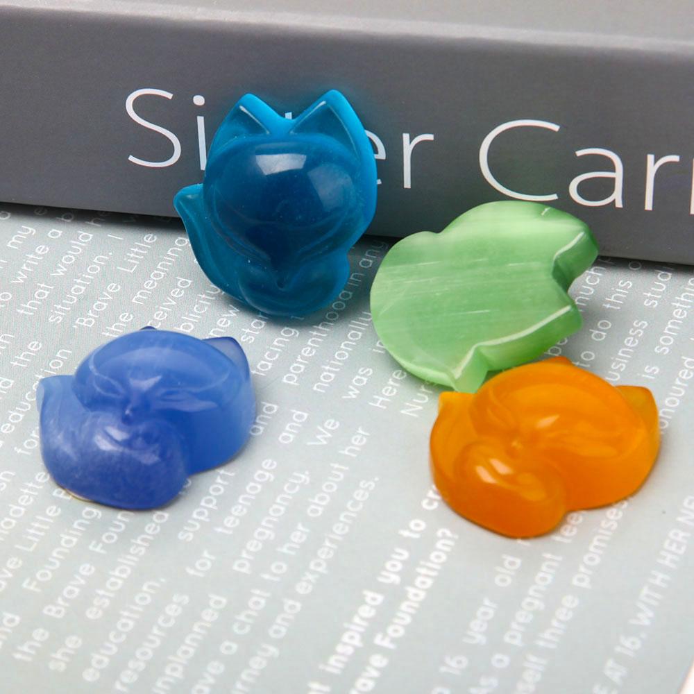 Cat Eye Fox Carvings Wholesale Crystals