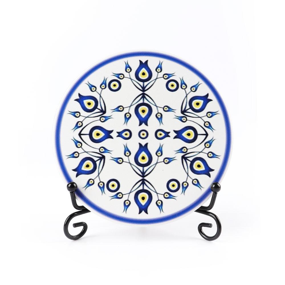 Round Ceramic Coaster Eye Painting Wholesale Crystals