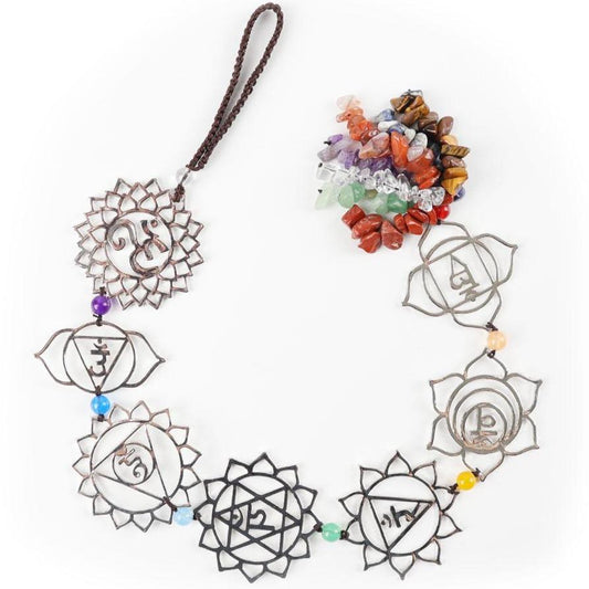 Chakra Metal Car Hanging Ornament With Crystal Tassel Wholesale Crystals