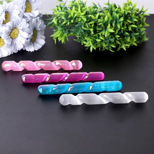 6" Aura Selenite Wand Wholesale Crystals