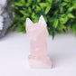 2.4" Rose Quartz Dog Crystal Carvings Wholesale Crystals