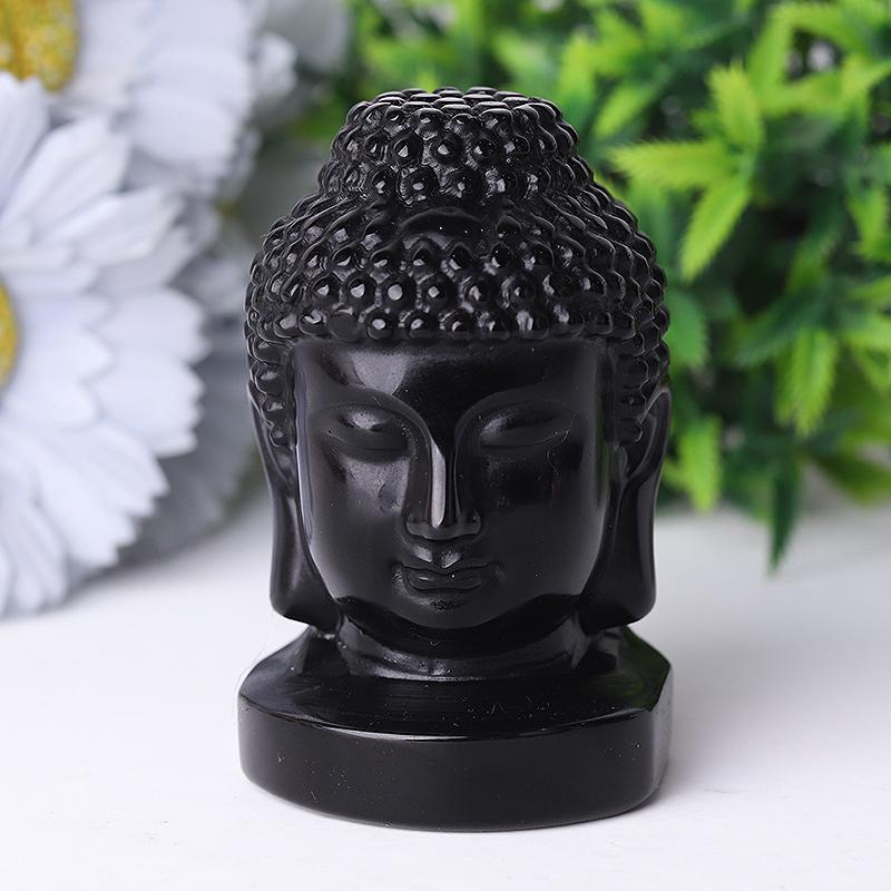 3" Buddha Head Crystal Carvings Wholesale Crystals
