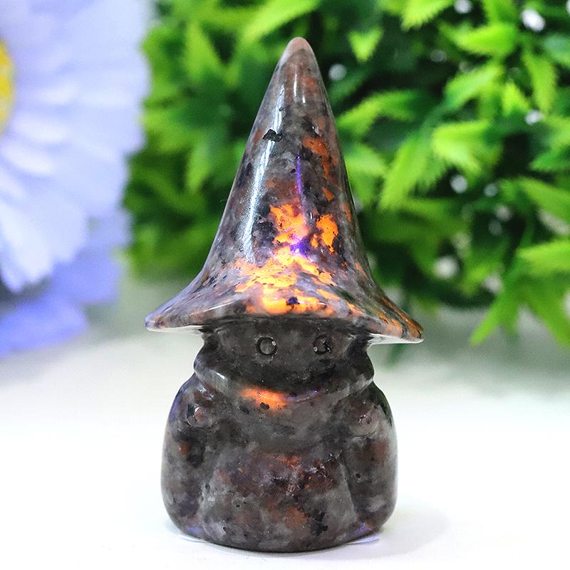 3" Yooperlite Baby Witch Wizard Crystal Carvings for Halloween Wholesale Crystals