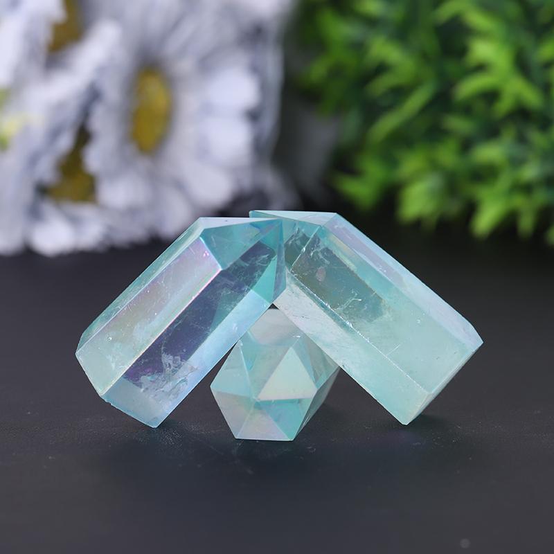 Wholesale Natural Blue Angel Aura Clear Quartz Crystal Points Healing Crystals Wholesale Crystals