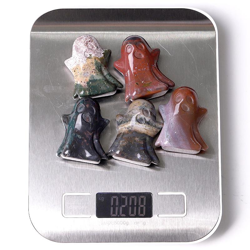 1.8" Ocean Jasper Ghost Crystal Carvings for Halloween Wholesale Crystals