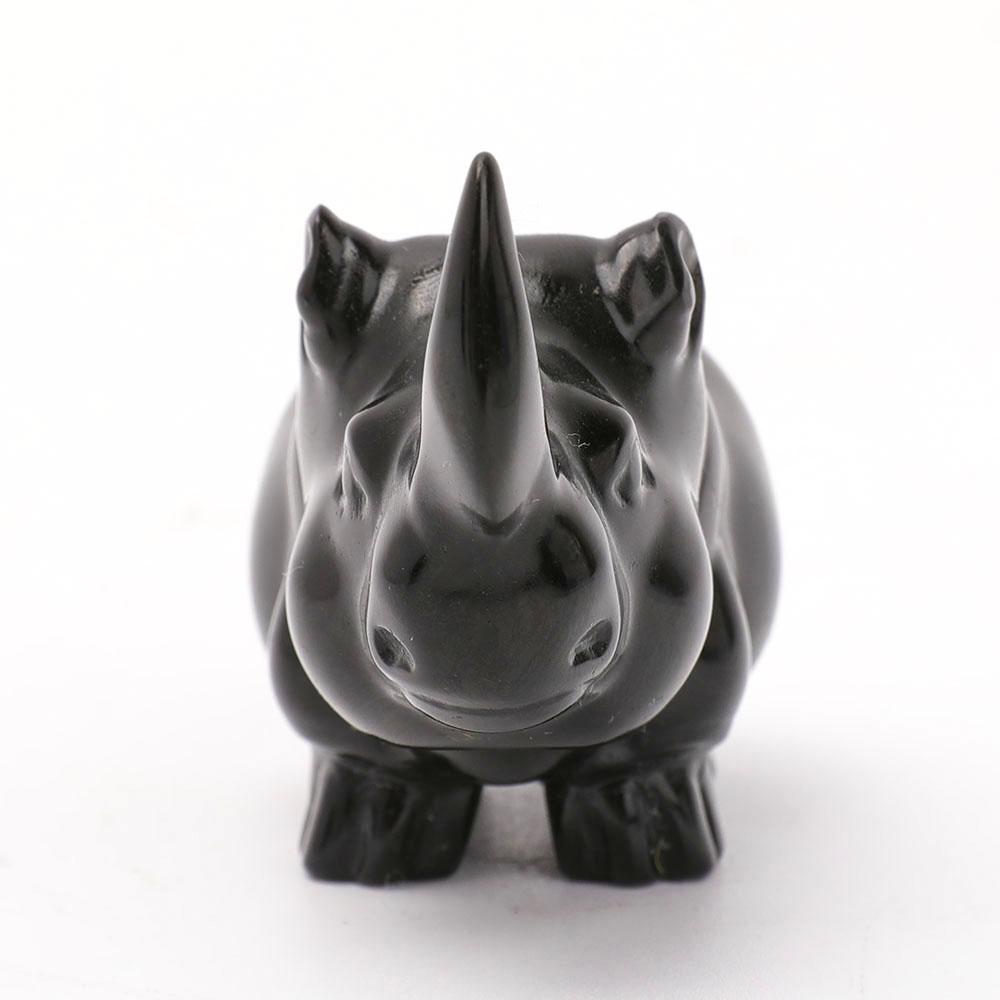 Black Obsidian Rhino Carvings Wholesale Crystals
