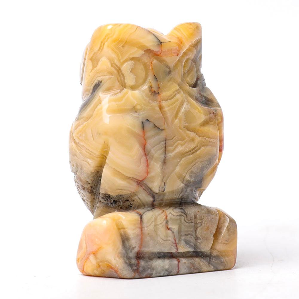 2.0" Crazy Agate Owl Figurine Crystal Carvings Wholesale Crystals