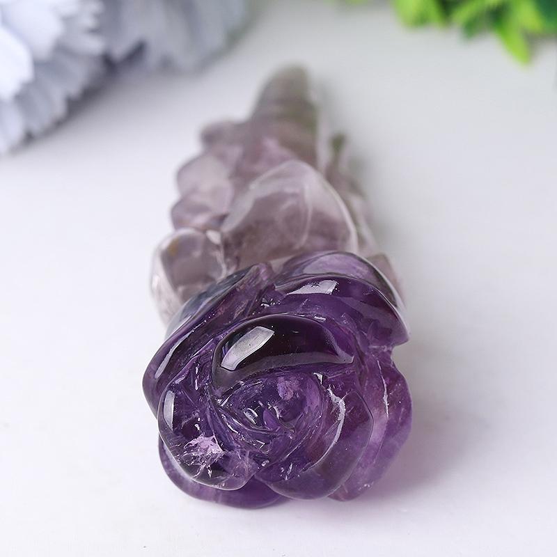 7.5" Amethyst Rose Crystal Carvings Wholesale Crystals
