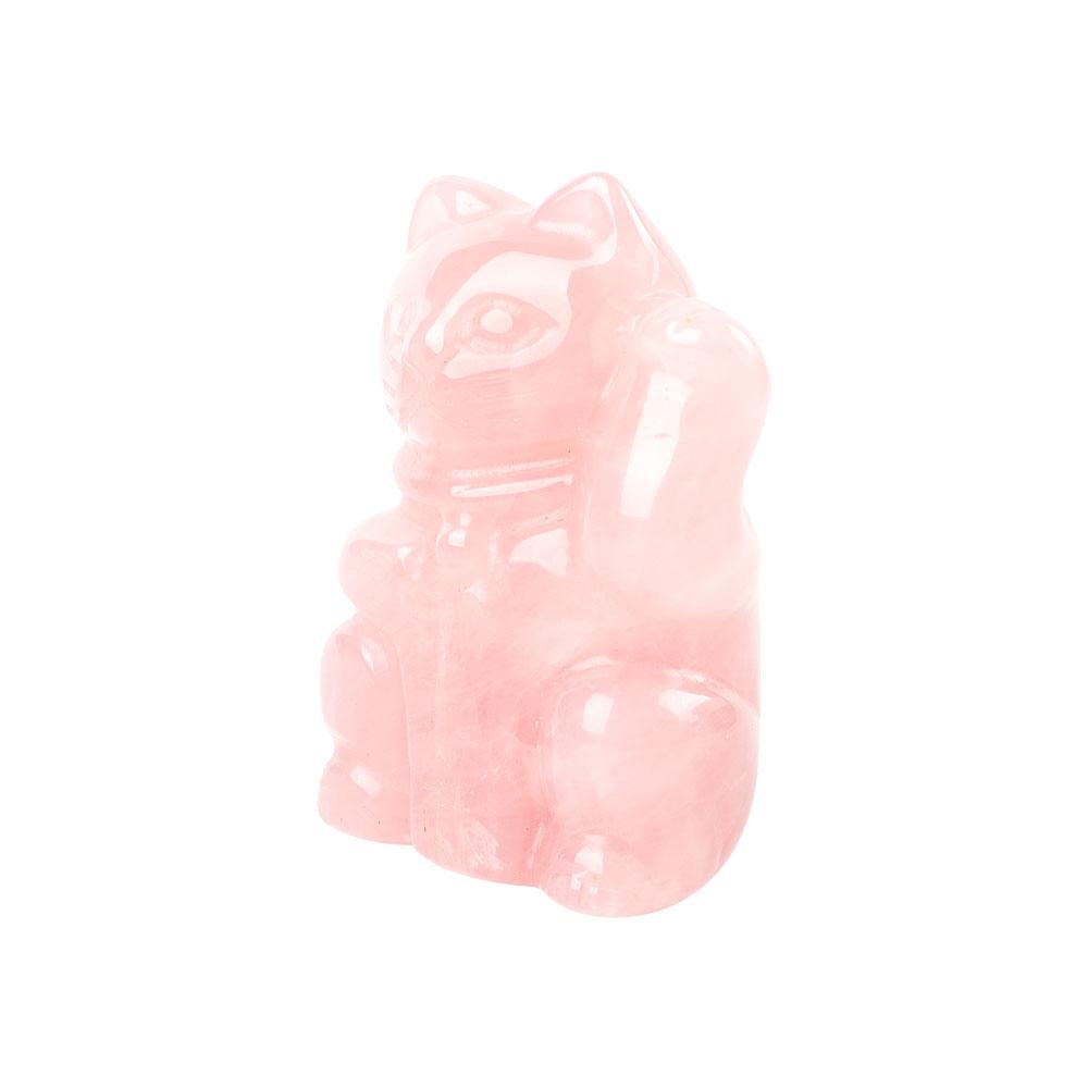 2" Rose Quartz Crystal Carving Lucky Cat Wholesale Crystals