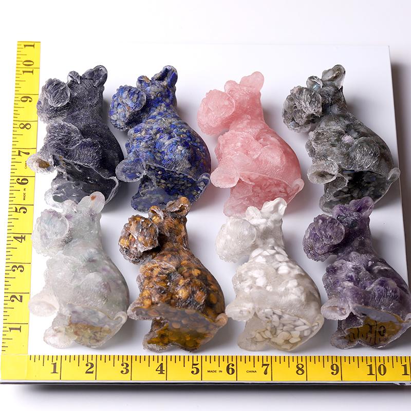 4.2" Crystal Chips Resin Schnauzer Carving for Decoration Wholesale Crystals