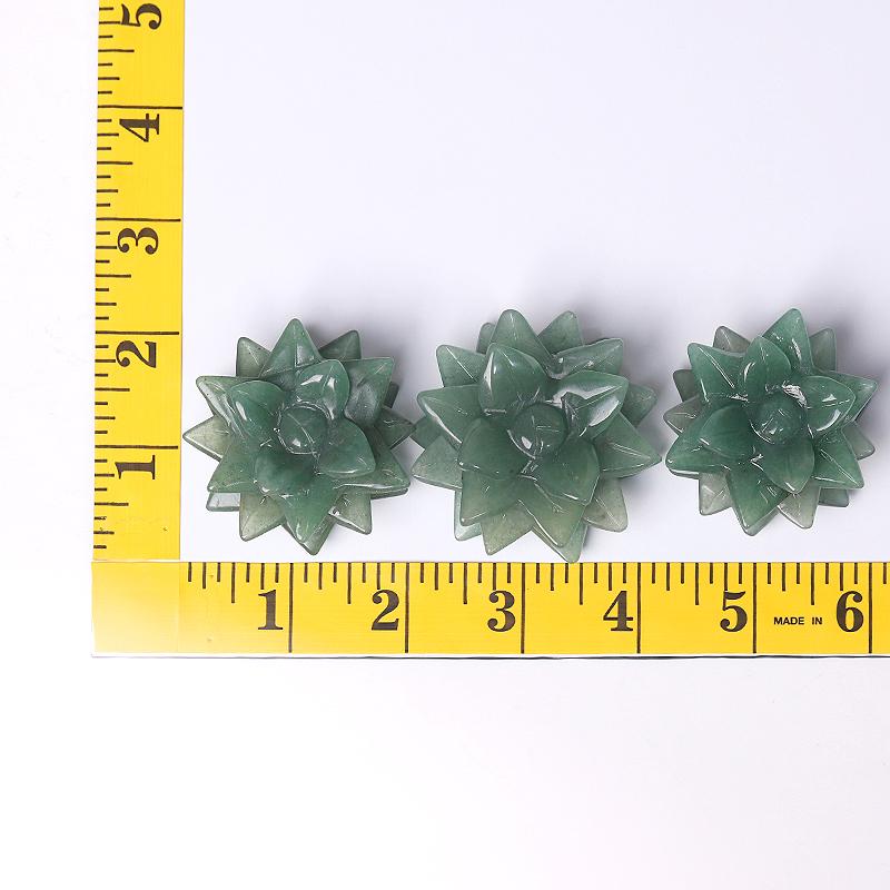 2" Green Aventurine Flower Crystal Carving Wholesale Crystals