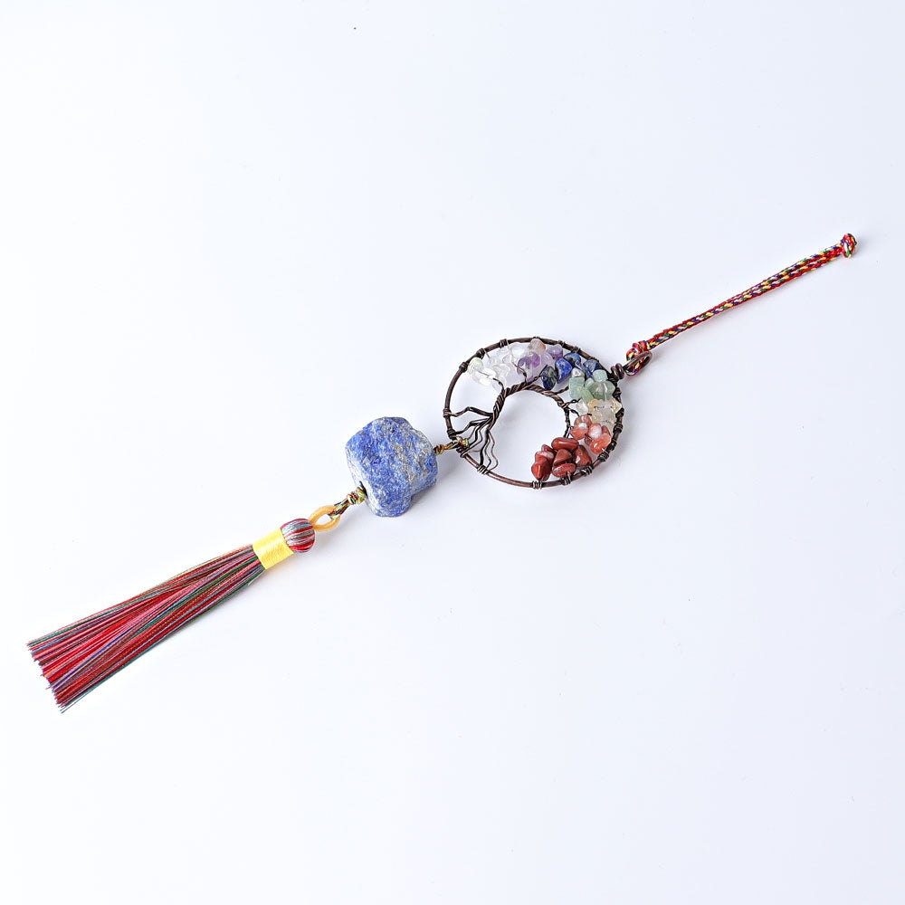 Chakra Life Tree Hanging Ornament with Tassel Wholesale Crystals