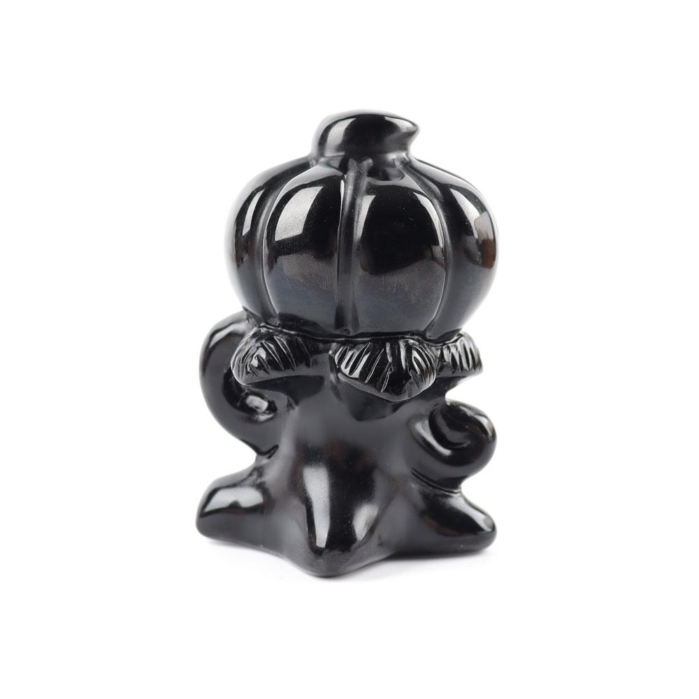 Black Obsidian Pumpkin Ghost Carvings Wholesale Crystals