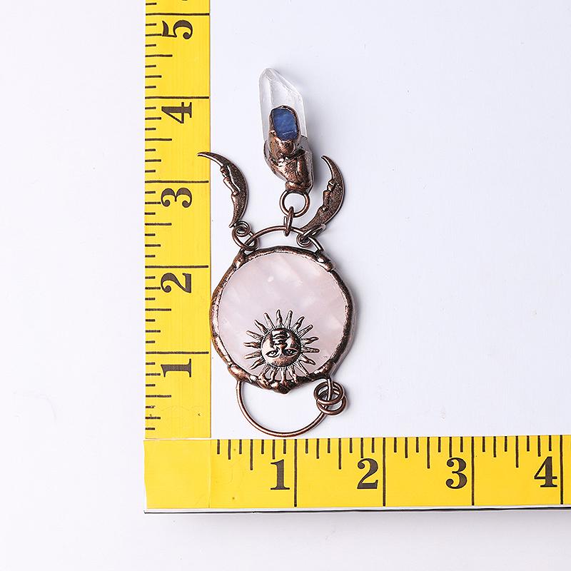 Rose Quartz with Clear Quartz Kyanite Pendant for Jewelry DIY Wholesale Crystals