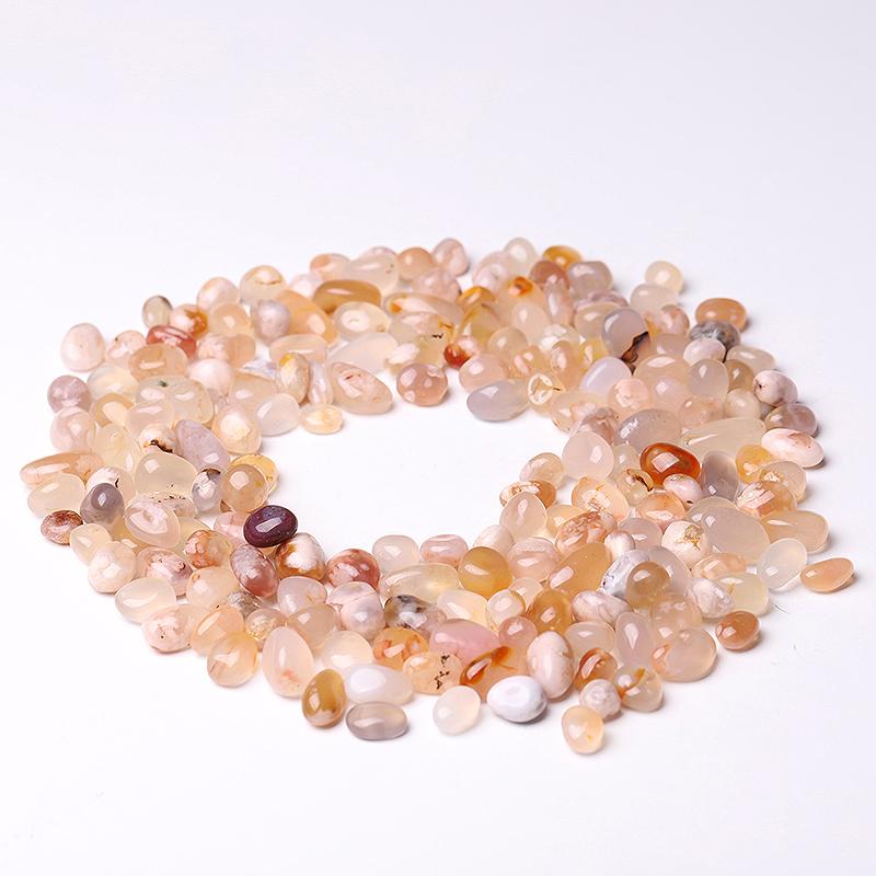 0.1kg 5-10mm High Quality Round Shape Flower Agate Chips Wholesale Crystals