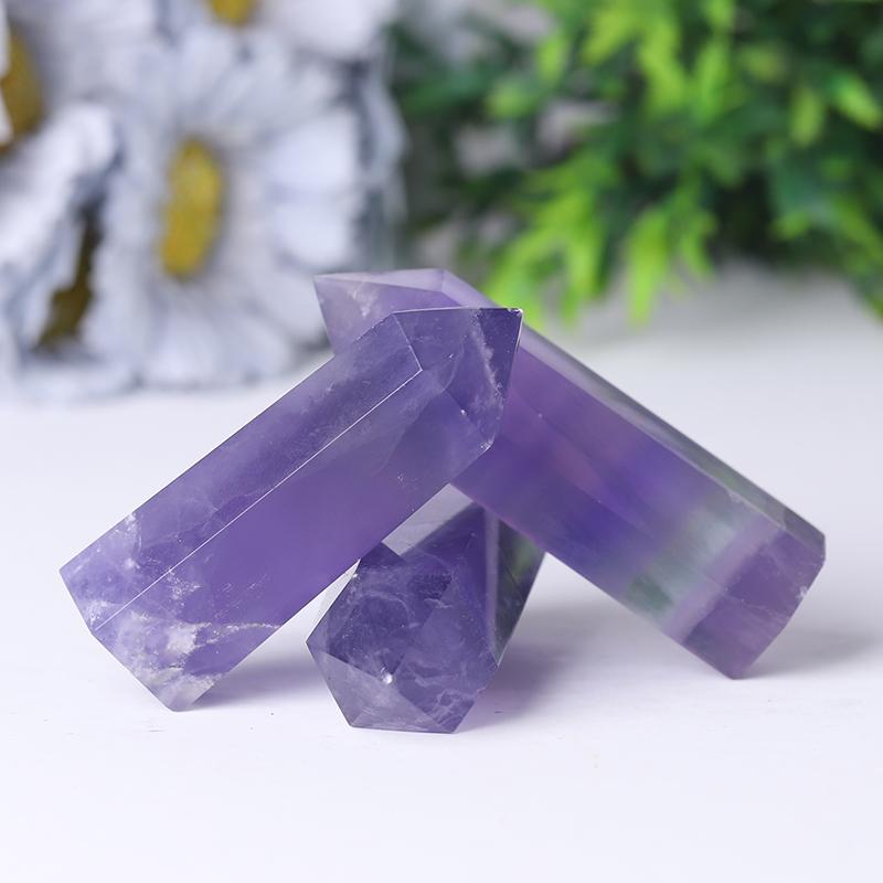 Wholesale Natural Healing Stone Purple Fluorite Points Wholesale Crystals