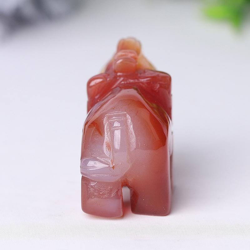 2" Wholesale Natural High Quality Beautiful Hand Carved Carnelian Elephant Crystal Figurine For Decoration Wholesale Crystals