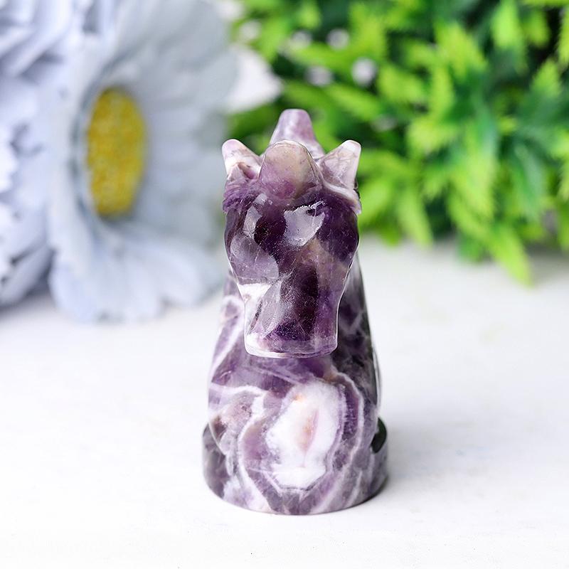 2.3" Dream Amethyst Unicorn Crystal Carvings Wholesale Crystals