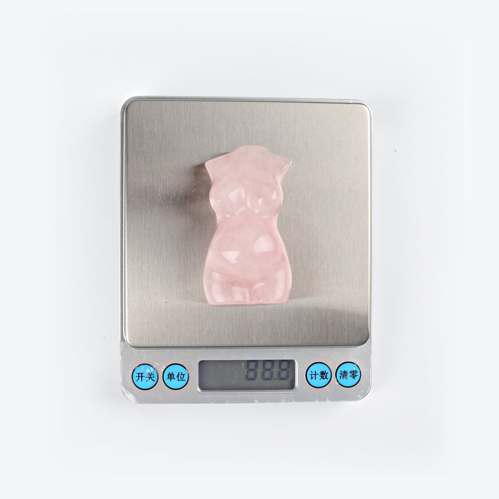 2.5" Rose Quartz Pregnant Crystal Carvings Wholesale Crystals