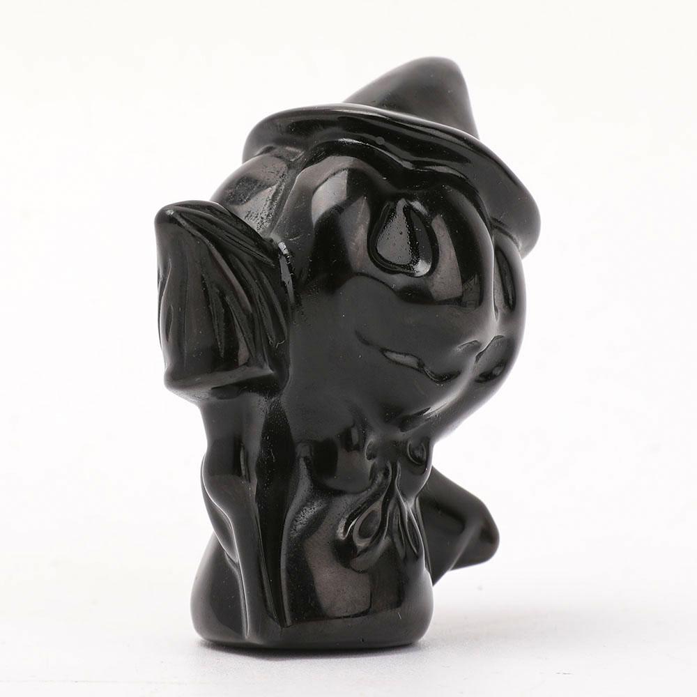 Black Obsidian Pumpkin Wizard Carvings Wholesale Crystals