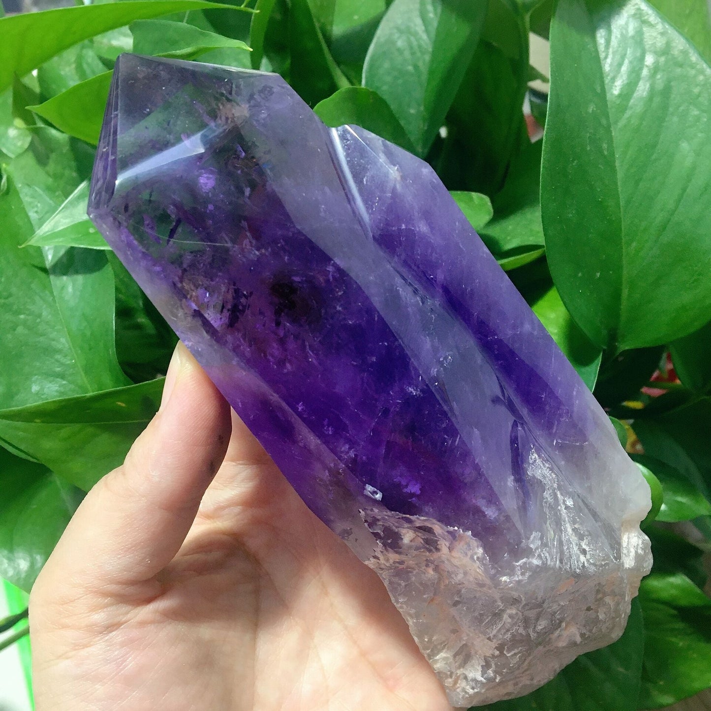 Dark Purple Amethyst Double Points Half Polished #4 Wholesale Crystals