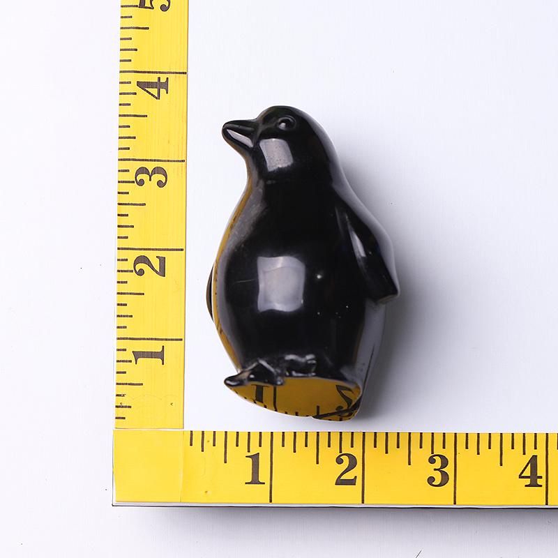 3.2" Silver Obsidian Penguin Crystal Carvings Wholesale Crystals