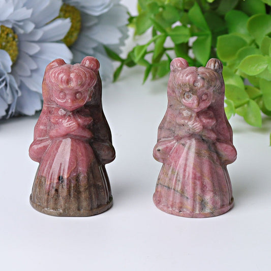 2.3" Rhodonite Princess Serenity Crystal Carvings Wholesale Crystals