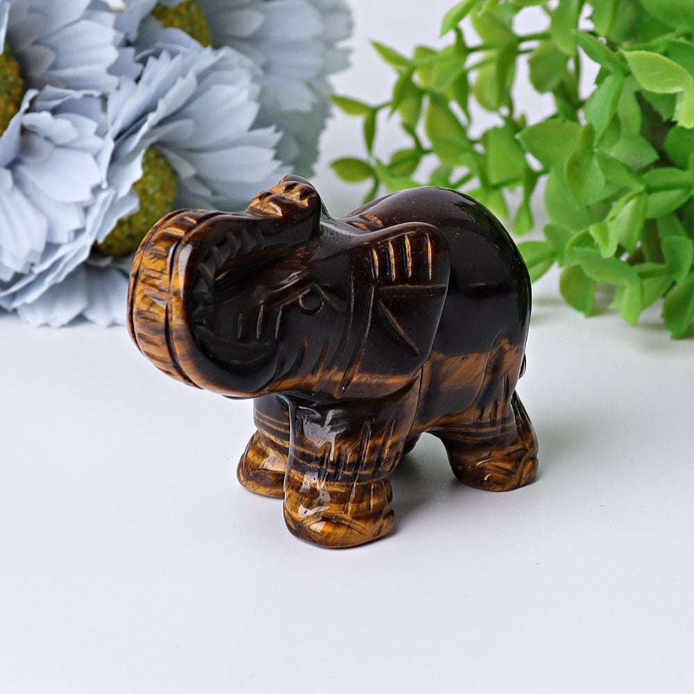 3" Elephant Crystal Carvings Wholesale Crystals