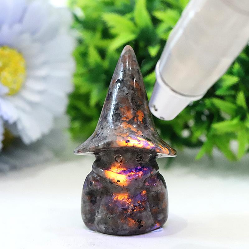 3" Yooperlite Baby Witch Wizard Crystal Carvings for Halloween Wholesale Crystals