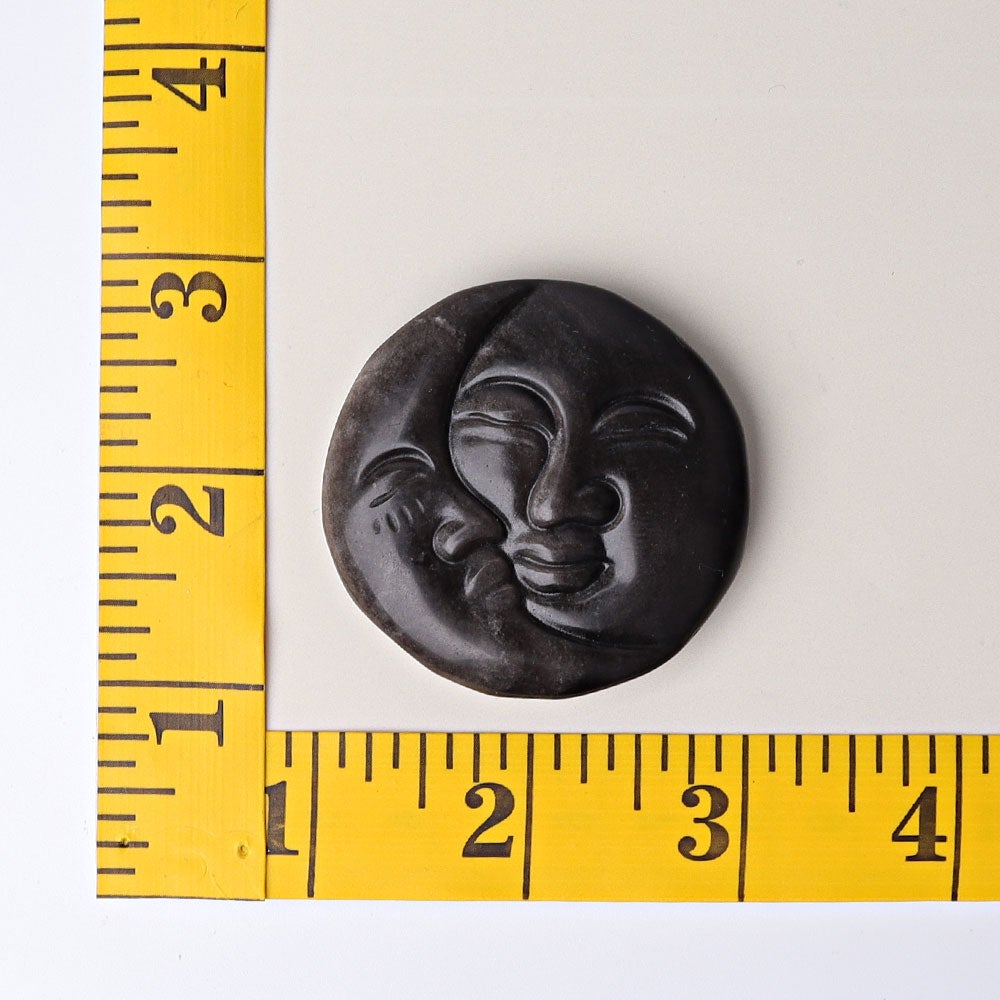 1.8" Silver Obsidian Sun Moon Crystal Carving Wholesale Crystals