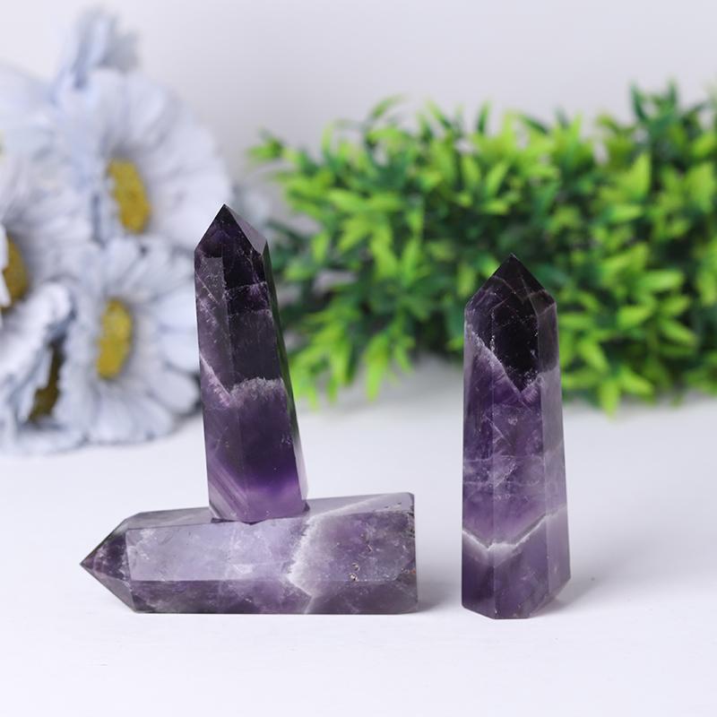Wholesale Natural Dream Amethyst  Chevron-Amethyst Points Wholesale Crystals