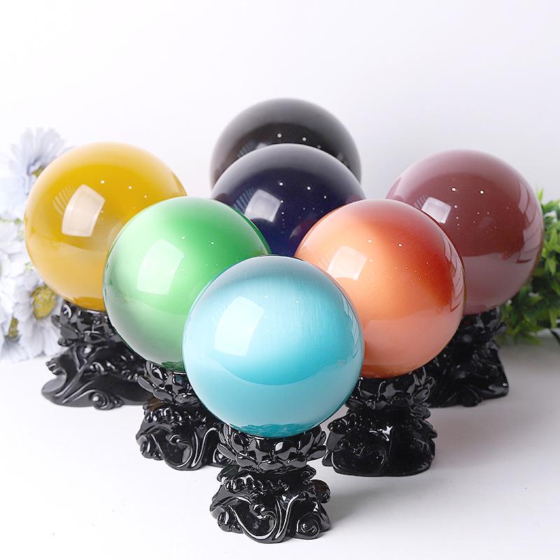 95mm Cat Eye Crystal Spheres Wholesale Crystals