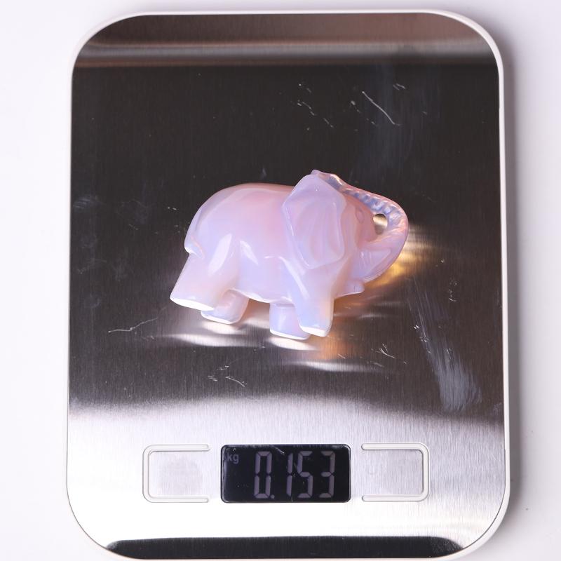 3" Pink Opalite Elephant Crystal Carvings Wholesale Crystals